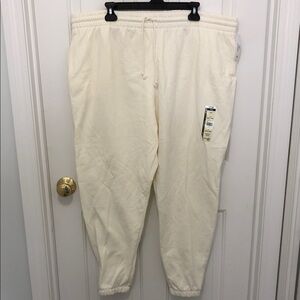 NWT Terra & Sky womens plus Off-White sweatpants/Jogger Pants
